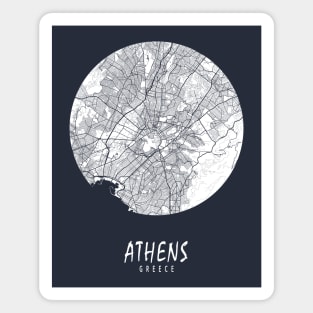 Athens, Greece City Map - Full Moon Magnet